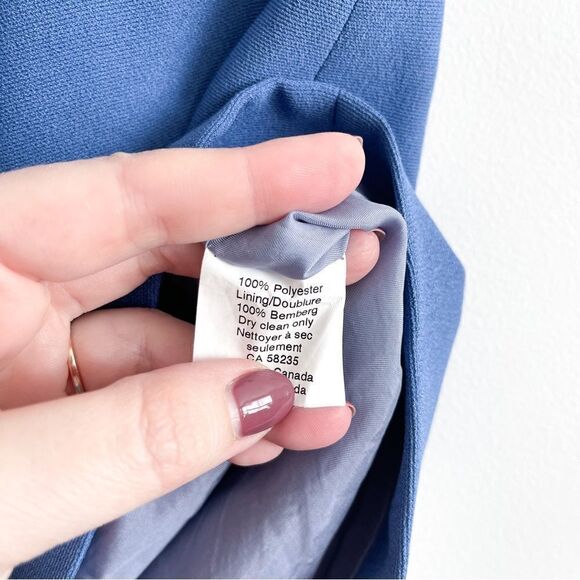 Jennifer Torosian Skirt Mini Asymmetrical  Blue Women's 6 Front Wrap Kilt Lined - Picture 5 of 7